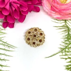NEW⚜️Golden Crystal Cluster Embellished Brooch